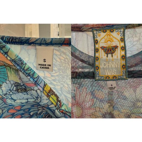 Johnny Was Mesh Floral Tiered Slip Dress Size S Small - Picture 10 of 10